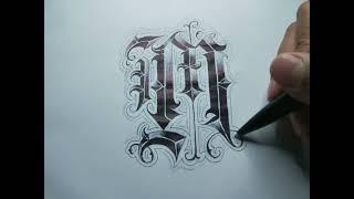 Lettering tatuaje abecedario, Time lapse letra M (Tattoo lettering alphabet)