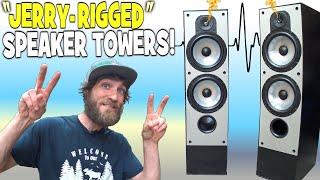 "Jerry Rigged" SPEAKER TOWERS w/ 8 inch WOOFERS & Cheap OLD Tweeters! EXO's Garage Sound System FIX