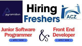 Hiring Freshers for Junior Software Programmer & Front End Developer Role | IT Jobs | Developers |