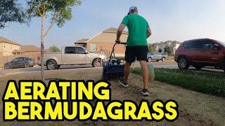 Aerating my Bermudagrass Lawn | Lawn Level Prep Work