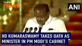 JD(S) leader HD Kumaraswamy takes oath as Minister in PM Modi’s Cabinet