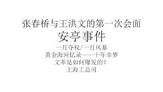 王洪文与张春桥历史上第一次见面：安亭事件丨上海工总司丨张春桥在文革中被N次炮打丨康平路事件与一月夺权丨黄金海回忆录《十年非梦》丨如何评价文化大革命？