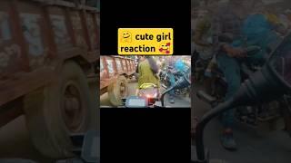 Cute  girl reaction  #shorts #girl #ridegirl #rider