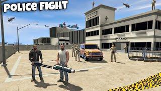 2 Franklin Vs Police Wale Fight In Indian bike driving 3D Golden G-Wagon Chori kar li #1