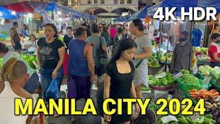 QUIAPO, MANILA CITY TOUR  4K | The Best Filipino Food Destination in Manila, Philippines