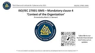 ISO 27001 ISMS Clause 4 Context of the Organization.