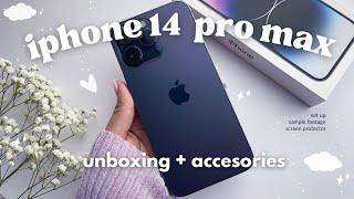 unboxing  Iphone 14 Pro Max deep purple  | aesthetic unboxing ️ accesories + camera test asmr