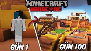 Minecraft'ta ISSIZ Kırmızı Çöl Dünyasında 100 Gün Hayatta Kaldım