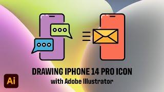 Drawing iPhone 14 Pro Function Icon with Adobe Illustrator