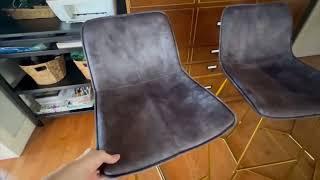 Review of HOMCOM Bar Height Bar Stools, Velvet-Touch Fabric Bar Chairs