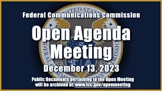 Open Commission Meeting - December 2023