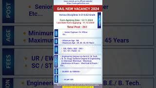 Senior Engineer Senior Officer Recruitment | GAIL New Vacancy 2024