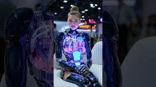 Engineer takes off cyborg girl's armor at exhibition #robot #takeoff #robotgirl #cyborg