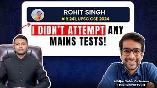 I Cleared UPSC with a job | High scorer in Essay paper | Rohit Singh AIR 241