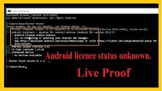 How To Fix Flutter Android License Status Unknown Problem | Android Studio SDK