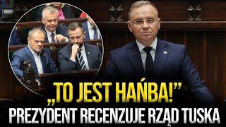 "To jest HAŃBA!" Prezydent Andrzej Duda recenzuje rząd Tuska || Kanał Polityczny