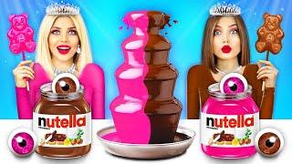 Chocolate Fondue Challenge! | Eating Colored Food and Only Sweet Yummies by RATATA COOL