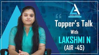 Anthropology Toppers' Talk, Highest Marks in Anthro -362, By Lakshmi N, AIR 45