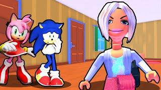 SONIC AND AMY VS TEAM EVIL KAREN ESCAPE IN ROBLOX