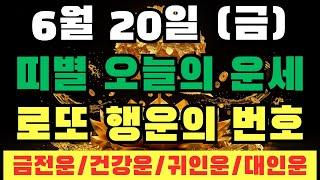오늘의운세 6월 20일 미리보는 운세 #재물운 #운세 #오늘의운세 #대박운세 #사주팔자