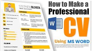 How to Create a CV / RESUME template in MS WORD : New Tutorial 2023