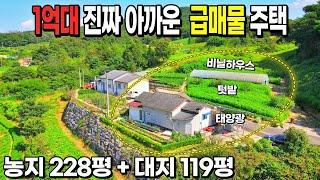 [NO. 569]1억대전원주택이 농지 228평을 포함하여 비닐하우스, 태양광설치까지 된 급매물 제천전원주택매매