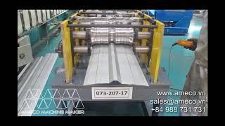 Ameco Simple Metal Roof Ridge Cap Roll Forming Machine Máy Cán Úp Nóc