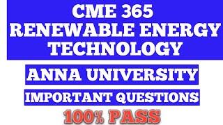 renewable energy technology important question