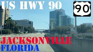 US 90 East - Downtown Jacksonville to Beaches - Florida - 4K Highway Drive