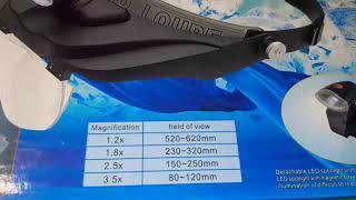 Бинокулярная линза. Обзор. Монтажные очки Magnifier 81001-F лупа с подсветкой