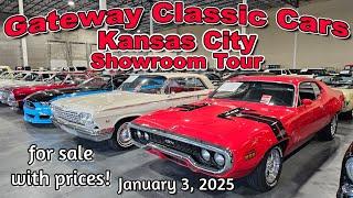 CLASSIC CARS FOR SALE !! Gateway Classic Cars Lot Walk Kansas City 1-3-2025 - muscle cars - hot rods