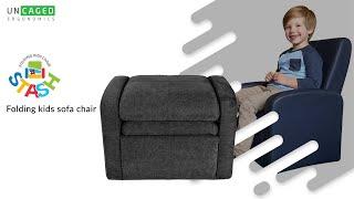 STASH Folding Kids Sofa Chair Ottoman with Storage