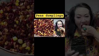 Jenny likes China street food: Peas dumplings! Jenny eating show ! Chinese Asian food snacks!