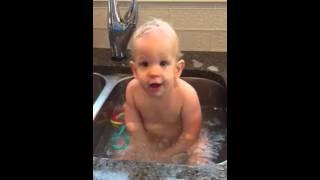 Bath time at Grandma & Grandpa's