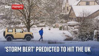 Storm Bert predicted to bring snow, rain and 70mph winds to UK at weekend