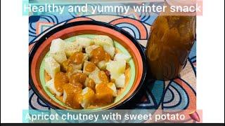 Apricot chutney and sweet potato #apricotchutney #sweetpotato #khubanikichatni #wintersnack #chefly