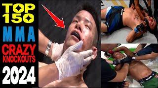 TOP 150 MMA "CRAZY" BEST KNOCKOUTS Of The Year 2024  "BIG SHOT" KO集!