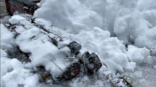 STEAM TRAIN GETS BURIED IN SNOW