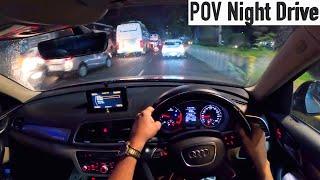 Audi Q3 35 TDI Quattro POV Night Drive | 4K  POV Test Drive (Binaural Audio) | GoPro HERO 11