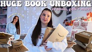 HUGE book unboxing haul!  books, gifts + more!