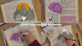 Bible Journaling Methods | Drawing | Easy to follow along