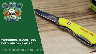 Victorinox Rescue-Tool Zweihand ohne Welle. So wechselt man die Werkzeuge einfach und schnell.