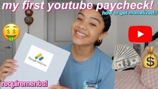 My First YouTube PAYCHECK! How to get monetized in 2023 + how much I made