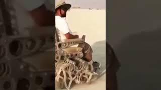 A self-moving chair that works even in the desert and looks like a cyberpunk spider.