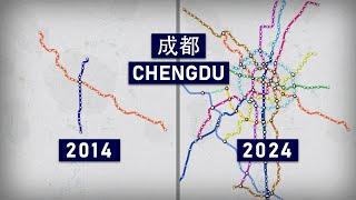 Evolution of the Chengdu Metro 2010-2027 (geographic map)