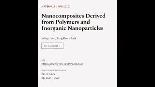 Nanocomposites Derived from Polymers and Inorganic Nanoparticles | RTCL.TV