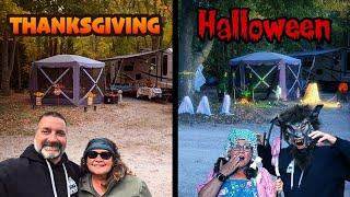 Celebrating Halloween and Thanksgiving while camping at Point Farms Provincial Park