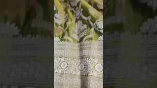 Pure Banarasi Katan Silk Handloom Made With Golden and Silver zari Woven With Silk Trade Mark