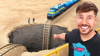 Train Vs Giant Pit In Hindi | mrbeast hindi new video | Mr beast in Hindi | @MrBeast