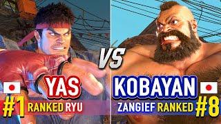 SF6  YAS (#1 Ranked Ryu) vs KOBAYAN (#8 Ranked Zangief)  Street Fighter 6 High Level Gameplay